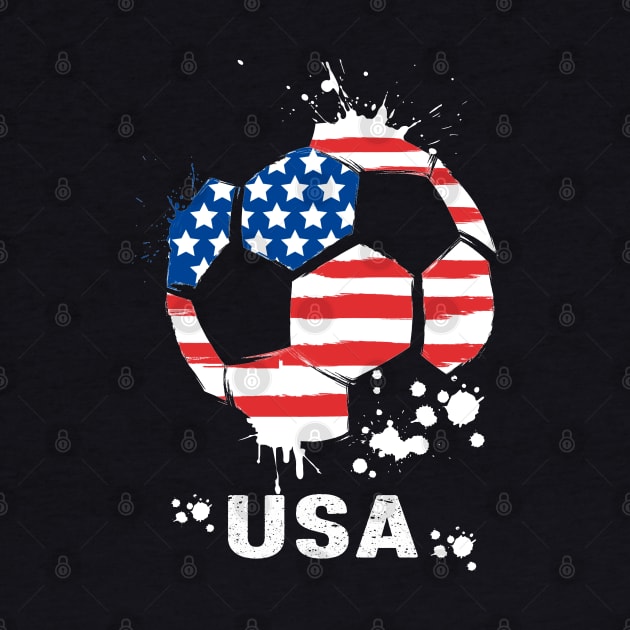 USA World Cup 2022, Funny US Soccer American Flag Soccer Team 2022 by Printofi.com